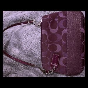 Purple Coach wristlet